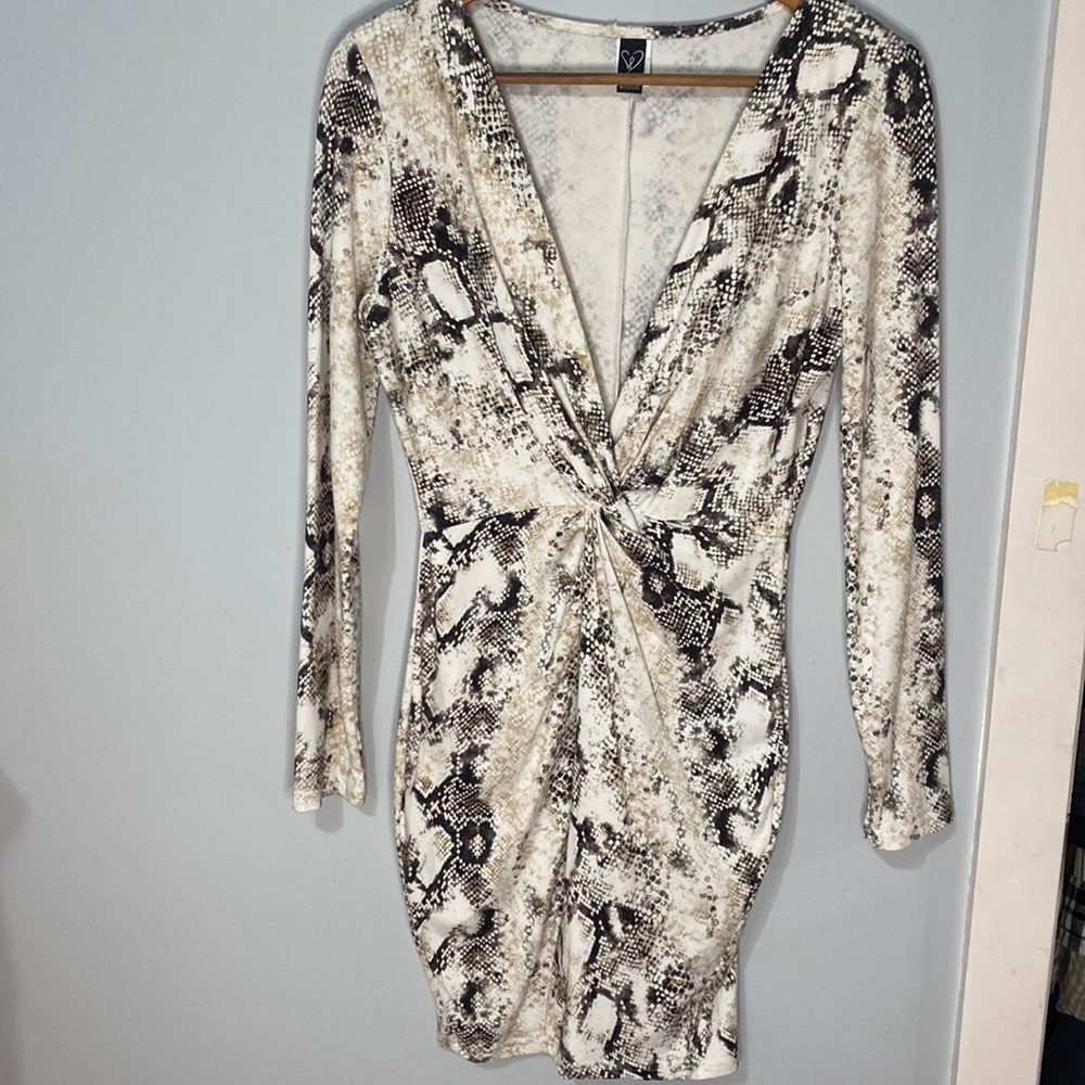 Windsor Snake Bodycon Dress Long Sleeve